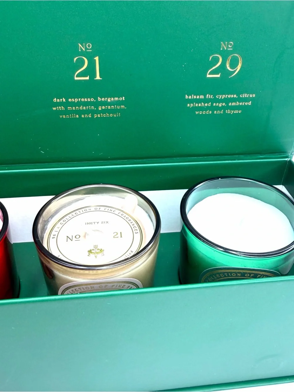 Ninety Six Four Scented Candles Set No 19 20 21 29 Votive Glass Jar Holiday Set
